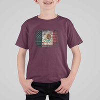 Vintage Mexican Flag T Shirt For Kid Eagle Mexico Heritage Mexican Roots - Wonder Print Shop