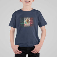 Vintage Mexican Flag T Shirt For Kid Eagle Mexico Heritage Mexican Roots - Wonder Print Shop