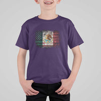 Vintage Mexican Flag T Shirt For Kid Eagle Mexico Heritage Mexican Roots - Wonder Print Shop