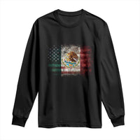 Vintage Mexican Flag Long Sleeve Shirt Eagle Mexico Heritage Mexican Roots - Wonder Print Shop