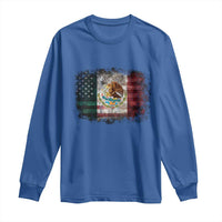Vintage Mexican Flag Long Sleeve Shirt Eagle Mexico Heritage Mexican Roots - Wonder Print Shop