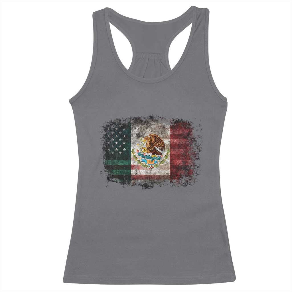 Vintage Mexican Flag Racerback Tank Top Eagle Mexico Heritage Mexican Roots - Wonder Print Shop