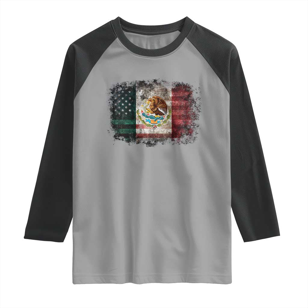 Vintage Mexican Flag Raglan Shirt Eagle Mexico Heritage Mexican Roots - Wonder Print Shop