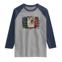 Vintage Mexican Flag Raglan Shirt Eagle Mexico Heritage Mexican Roots - Wonder Print Shop