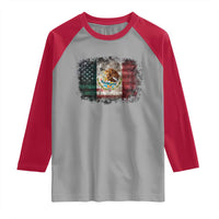 Vintage Mexican Flag Raglan Shirt Eagle Mexico Heritage Mexican Roots - Wonder Print Shop