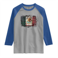 Vintage Mexican Flag Raglan Shirt Eagle Mexico Heritage Mexican Roots - Wonder Print Shop
