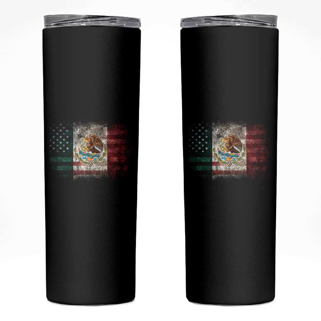 Vintage Mexican Flag Skinny Tumbler Eagle Mexico Heritage Mexican Roots - Wonder Print Shop