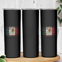 Vintage Mexican Flag Skinny Tumbler Eagle Mexico Heritage Mexican Roots - Wonder Print Shop