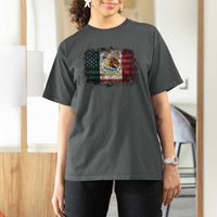 Vintage Mexican Flag T Shirt For Women Eagle Mexico Heritage Mexican Roots - Wonder Print Shop