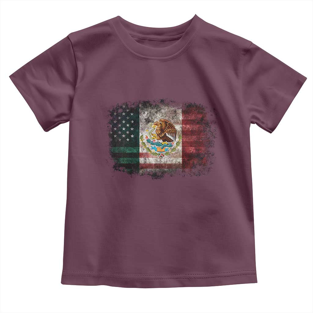 Vintage Mexican Flag Toddler T Shirt Eagle Mexico Heritage Mexican Roots - Wonder Print Shop
