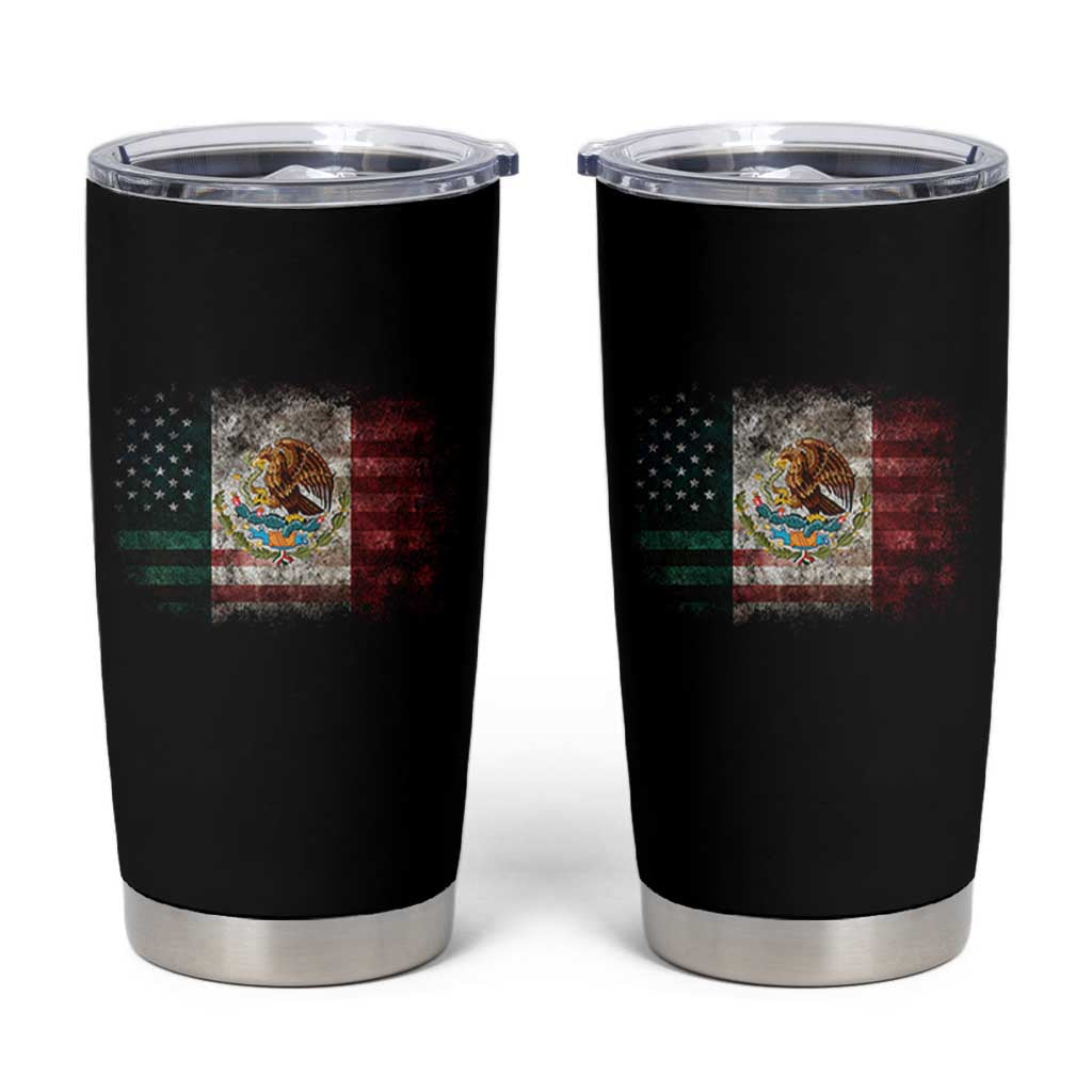 Vintage Mexican Flag Tumbler Cup Eagle Mexico Heritage Mexican Roots - Wonder Print Shop