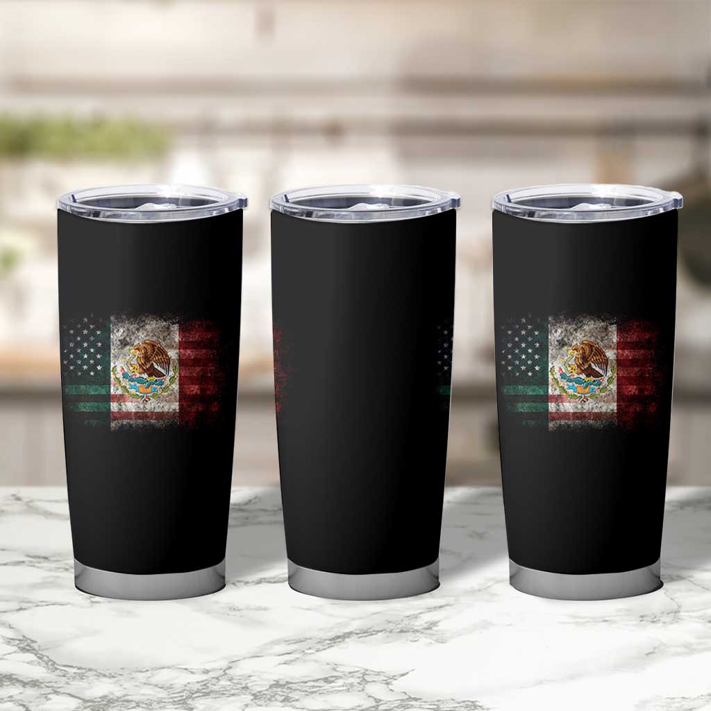 Vintage Mexican Flag Tumbler Cup Eagle Mexico Heritage Mexican Roots - Wonder Print Shop