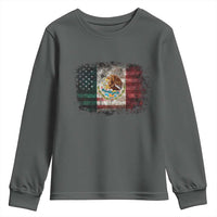 Vintage Mexican Flag Youth Sweatshirt Eagle Mexico Heritage Mexican Roots - Wonder Print Shop