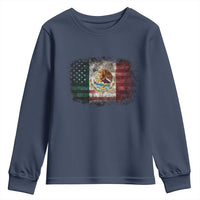 Vintage Mexican Flag Youth Sweatshirt Eagle Mexico Heritage Mexican Roots - Wonder Print Shop