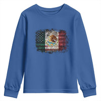 Vintage Mexican Flag Youth Sweatshirt Eagle Mexico Heritage Mexican Roots - Wonder Print Shop
