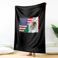 American Mexican Flag Throw Blanket Mexico Heritage Half Mexican Roots - Wonder Print Shop