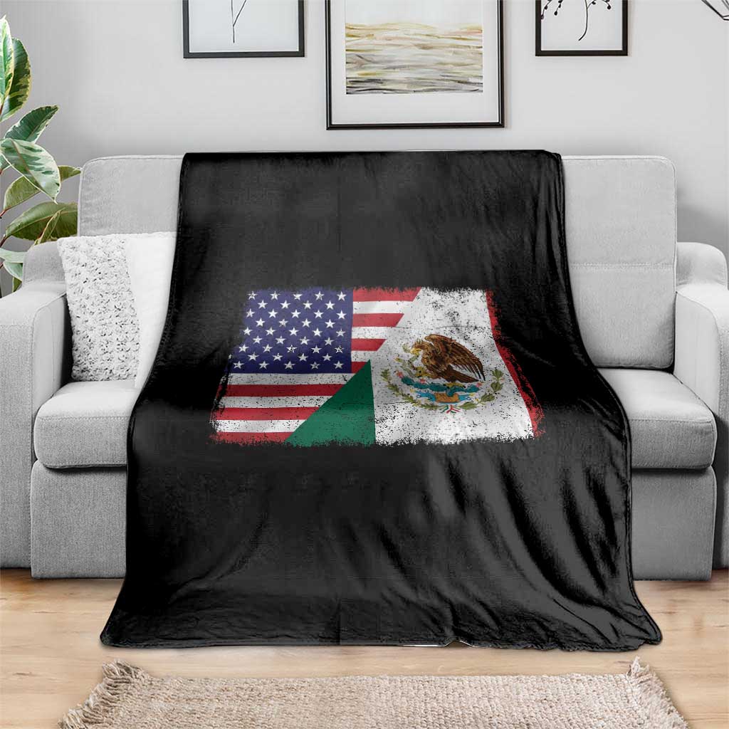 American Mexican Flag Throw Blanket Mexico Heritage Half Mexican Roots - Wonder Print Shop