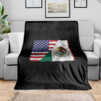 American Mexican Flag Throw Blanket Mexico Heritage Half Mexican Roots - Wonder Print Shop