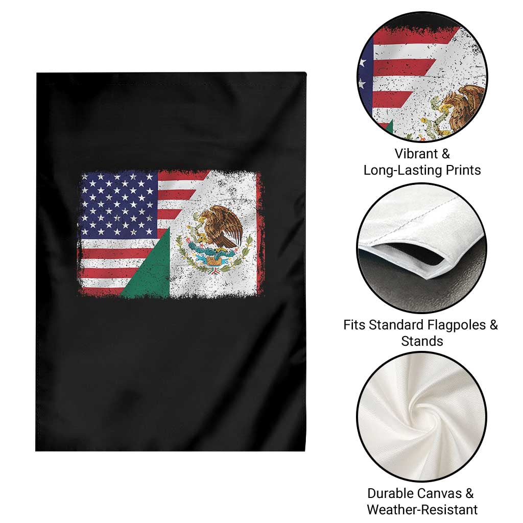 American Mexican Flag Garden Flag Mexico Heritage Half Mexican Roots - Wonder Print Shop