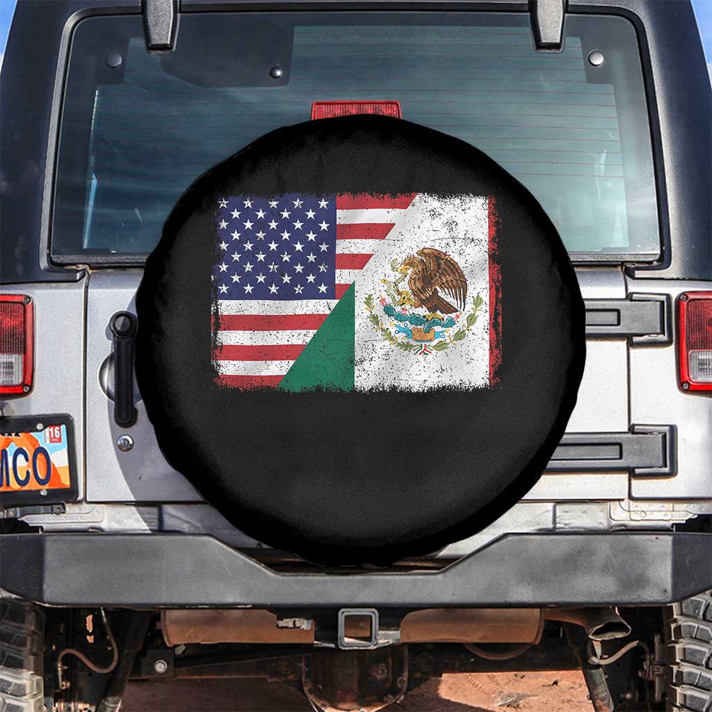 American Mexican Flag Spare Tire Cover Mexico Heritage Half Mexican Roots - Wonder Print Shop