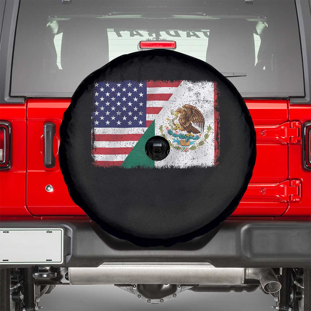 American Mexican Flag Spare Tire Cover Mexico Heritage Half Mexican Roots - Wonder Print Shop