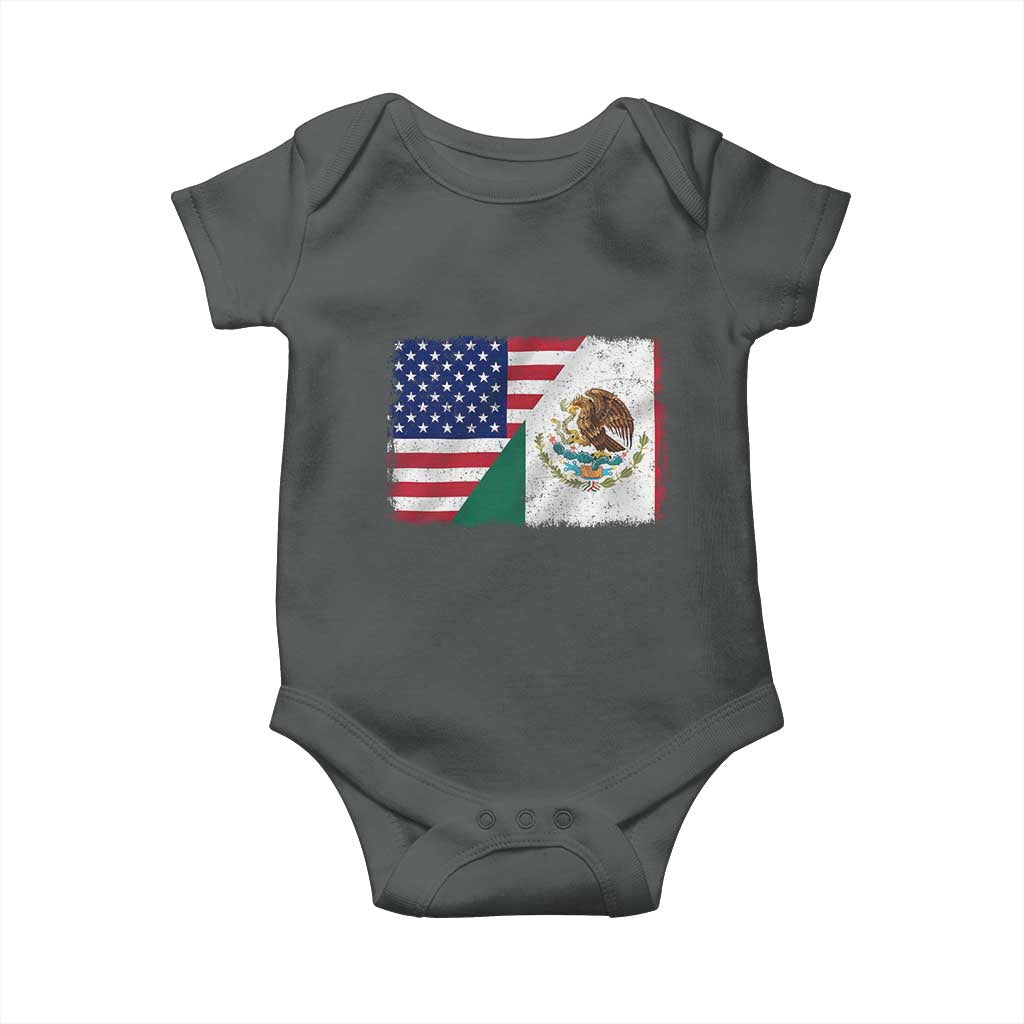 American Mexican Flag Baby Onesie Mexico Heritage Half Mexican Roots - Wonder Print Shop