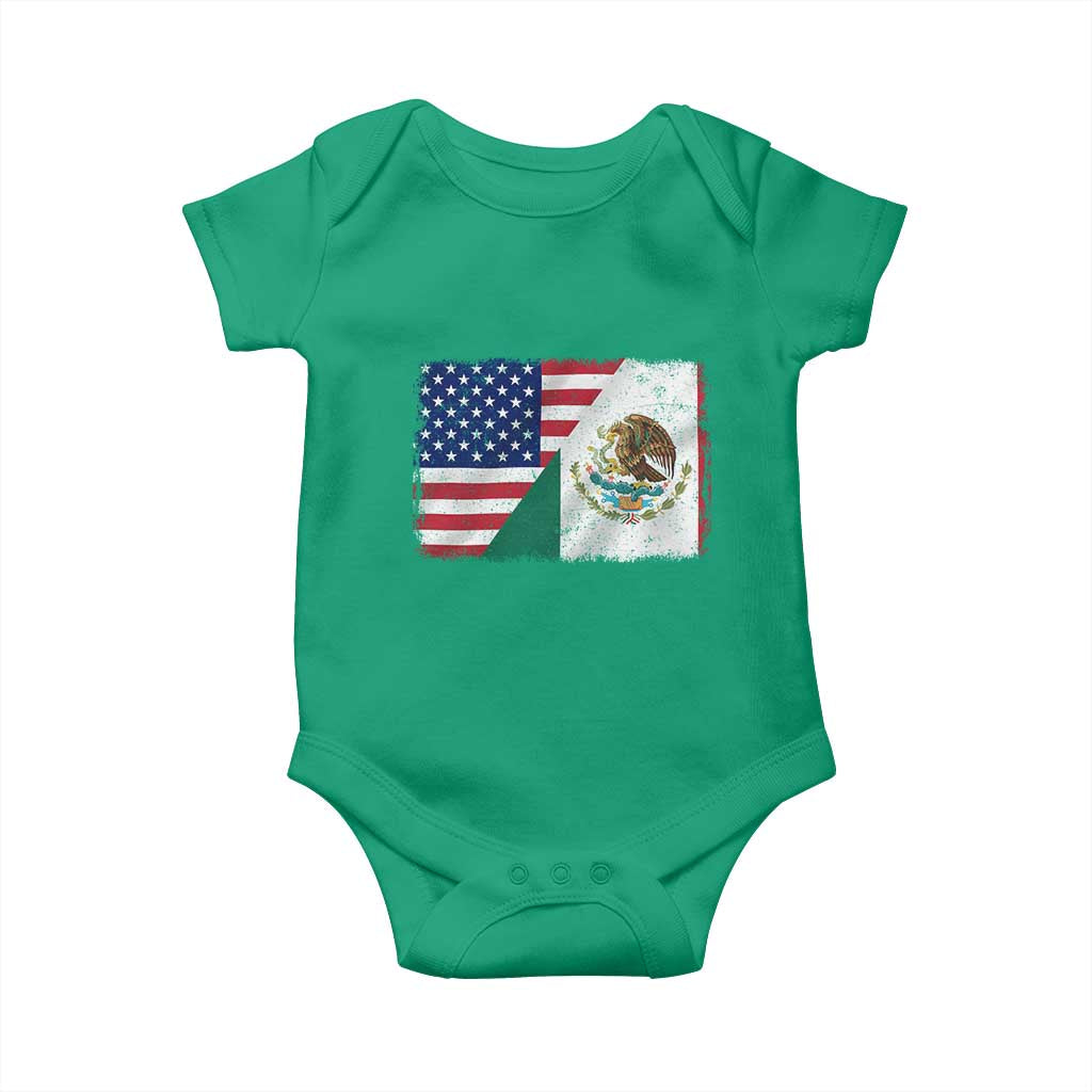 American Mexican Flag Baby Onesie Mexico Heritage Half Mexican Roots - Wonder Print Shop