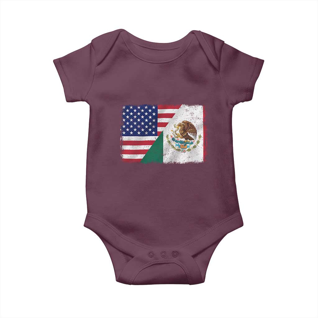 American Mexican Flag Baby Onesie Mexico Heritage Half Mexican Roots - Wonder Print Shop