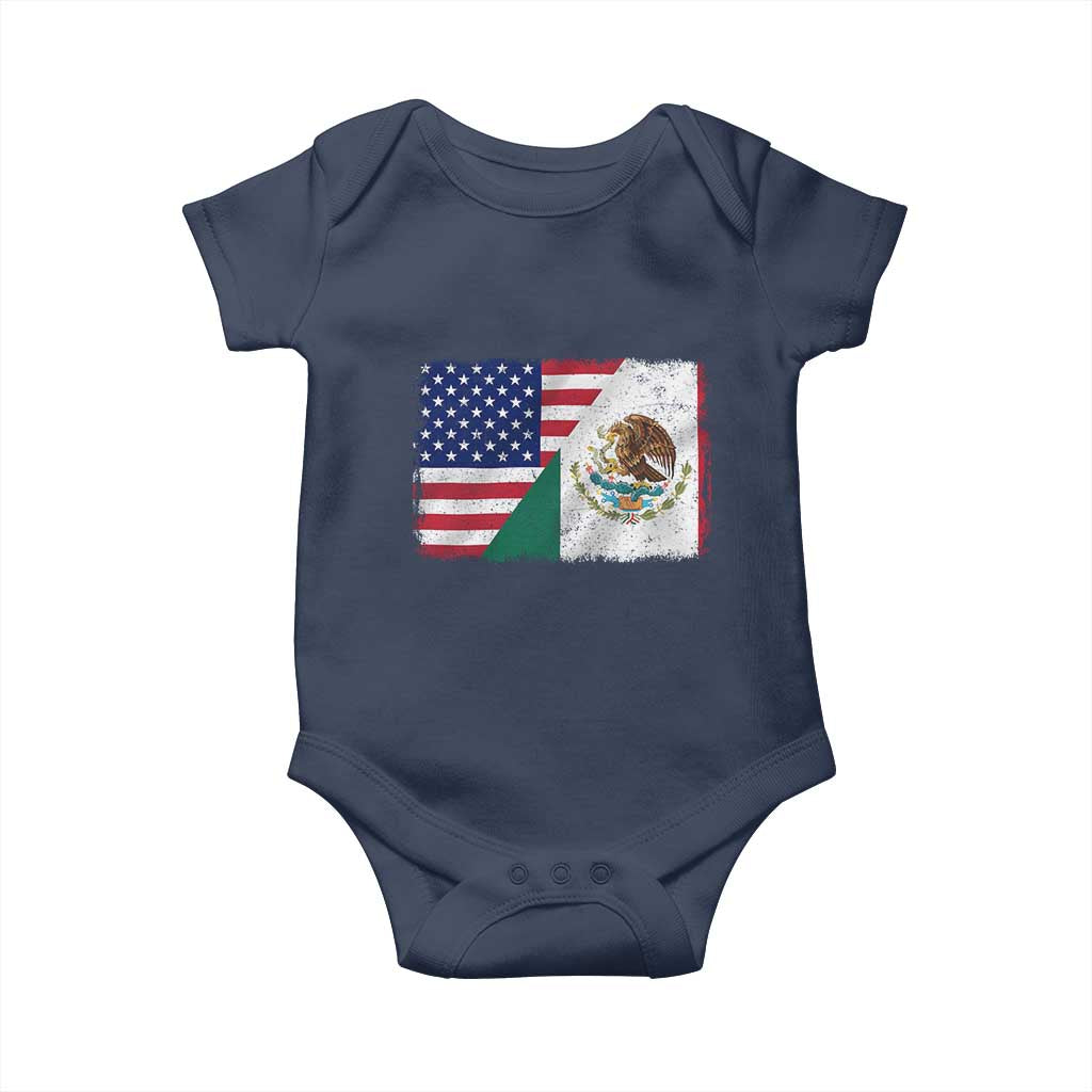 American Mexican Flag Baby Onesie Mexico Heritage Half Mexican Roots - Wonder Print Shop