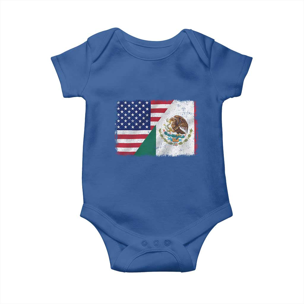 American Mexican Flag Baby Onesie Mexico Heritage Half Mexican Roots - Wonder Print Shop