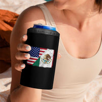 American Mexican Flag 4 in 1 Can Cooler Tumbler Mexico Heritage Half Mexican Roots - Wonder Print Shop
