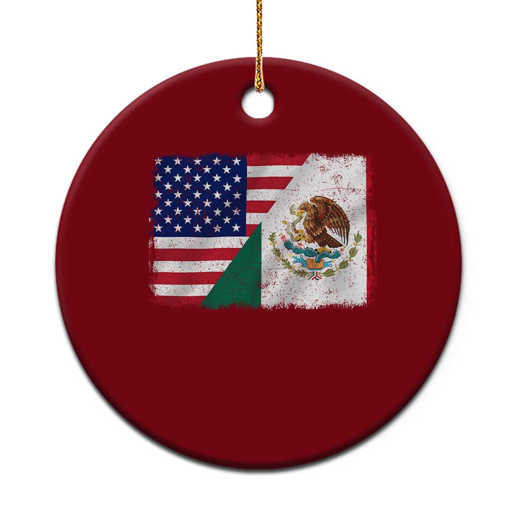American Mexican Flag Ceramic Ornament Mexico Heritage Half Mexican Roots - Wonder Print Shop