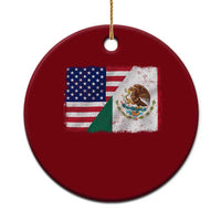 American Mexican Flag Ceramic Ornament Mexico Heritage Half Mexican Roots - Wonder Print Shop
