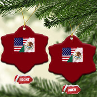 American Mexican Flag Ceramic Ornament Mexico Heritage Half Mexican Roots - Wonder Print Shop