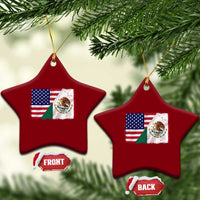 American Mexican Flag Ceramic Ornament Mexico Heritage Half Mexican Roots - Wonder Print Shop