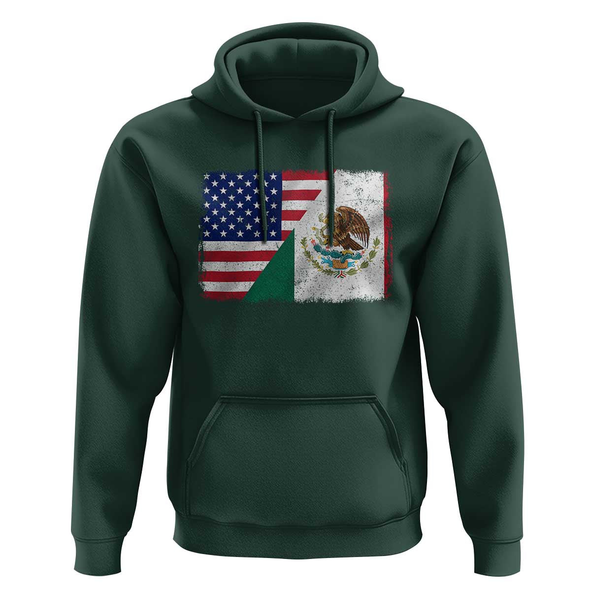 American Mexican Flag Hoodie Mexico Heritage Half Mexican Roots - Wonder Print Shop