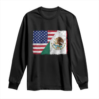 American Mexican Flag Long Sleeve Shirt Mexico Heritage Half Mexican Roots - Wonder Print Shop