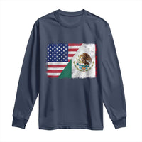 American Mexican Flag Long Sleeve Shirt Mexico Heritage Half Mexican Roots - Wonder Print Shop