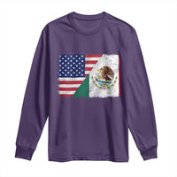 American Mexican Flag Long Sleeve Shirt Mexico Heritage Half Mexican Roots - Wonder Print Shop