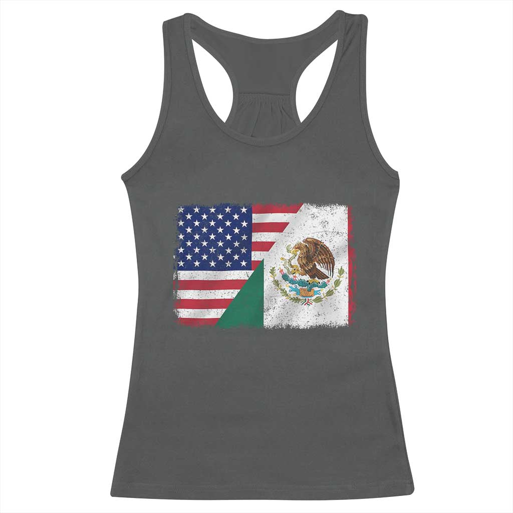 American Mexican Flag Racerback Tank Top Mexico Heritage Half Mexican Roots - Wonder Print Shop
