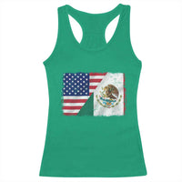 American Mexican Flag Racerback Tank Top Mexico Heritage Half Mexican Roots - Wonder Print Shop