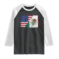American Mexican Flag Raglan Shirt Mexico Heritage Half Mexican Roots - Wonder Print Shop
