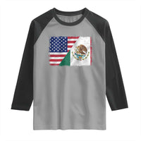 American Mexican Flag Raglan Shirt Mexico Heritage Half Mexican Roots - Wonder Print Shop
