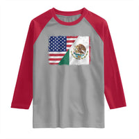 American Mexican Flag Raglan Shirt Mexico Heritage Half Mexican Roots - Wonder Print Shop