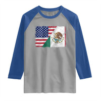 American Mexican Flag Raglan Shirt Mexico Heritage Half Mexican Roots - Wonder Print Shop