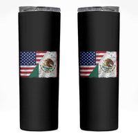 American Mexican Flag Skinny Tumbler Mexico Heritage Half Mexican Roots - Wonder Print Shop