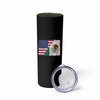 American Mexican Flag Skinny Tumbler Mexico Heritage Half Mexican Roots - Wonder Print Shop