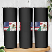 American Mexican Flag Skinny Tumbler Mexico Heritage Half Mexican Roots - Wonder Print Shop
