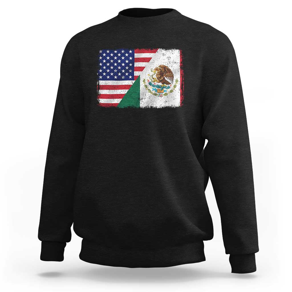 American Mexican Flag Sweatshirt Mexico Heritage Half Mexican Roots - Wonder Print Shop