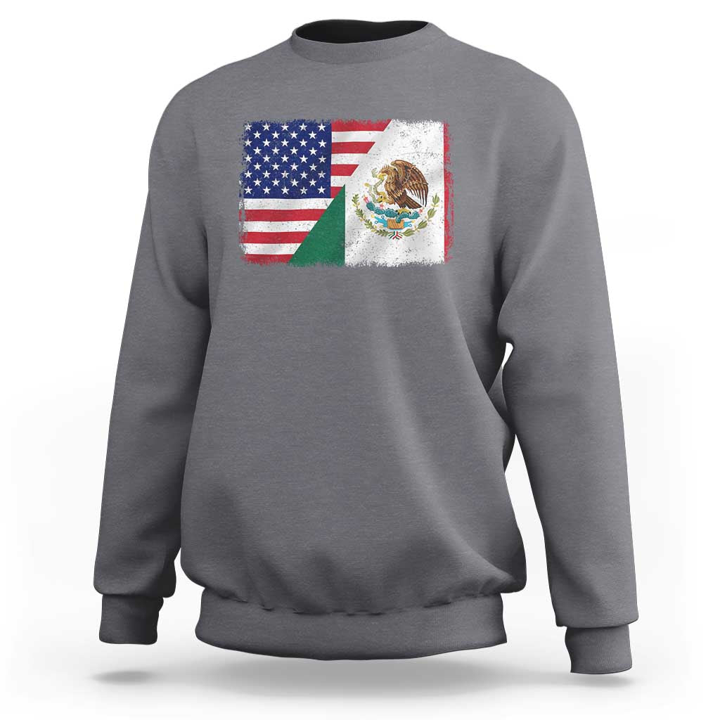 American Mexican Flag Sweatshirt Mexico Heritage Half Mexican Roots - Wonder Print Shop